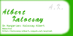 albert kalocsay business card